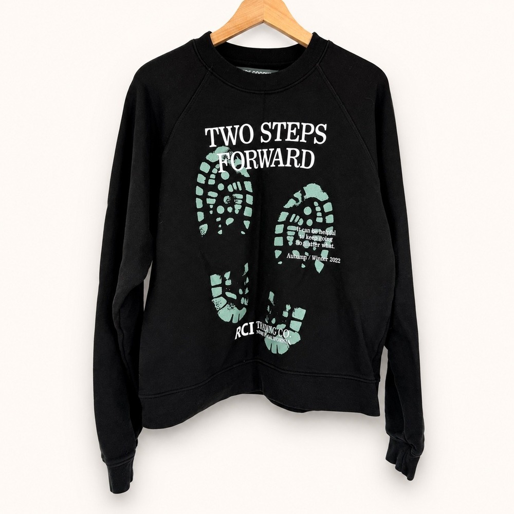 Reese Cooper Men S Sweatshirt RCI Two Steps Forward 2022 Black Bootprint Utility